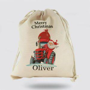 Personalised Christmas Sack, Canvas Sack With Merry…