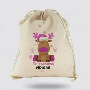 Personalised Christmas Sack, Canvas Sack With Merry…