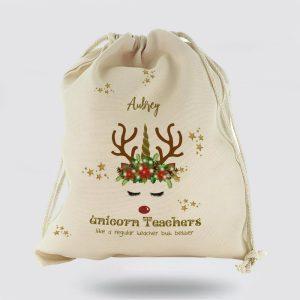 Personalised Christmas Sack, Canvas Sack With Teachers…