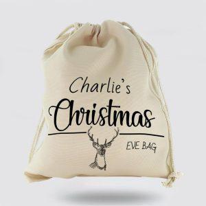 Personalised Christmas Sack, Christmas Gift Sack Black…