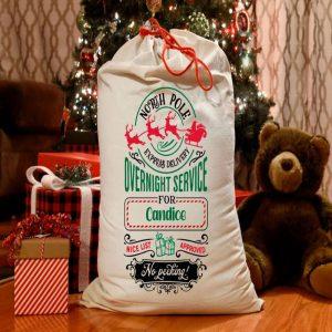 Personalised Christmas Sack North Pole Overnight Service Santa Sack Xmas Santa Sacks Christmas Bag Gift 2 arslib.jpg