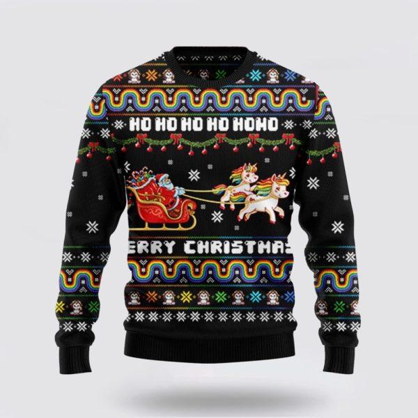 Santa Claus Sweater, Christmas Hohoho Santa Claus Ride Unicorns Ugly Sweater, Funny Santa Sweaters, Santa Claus Outfit History