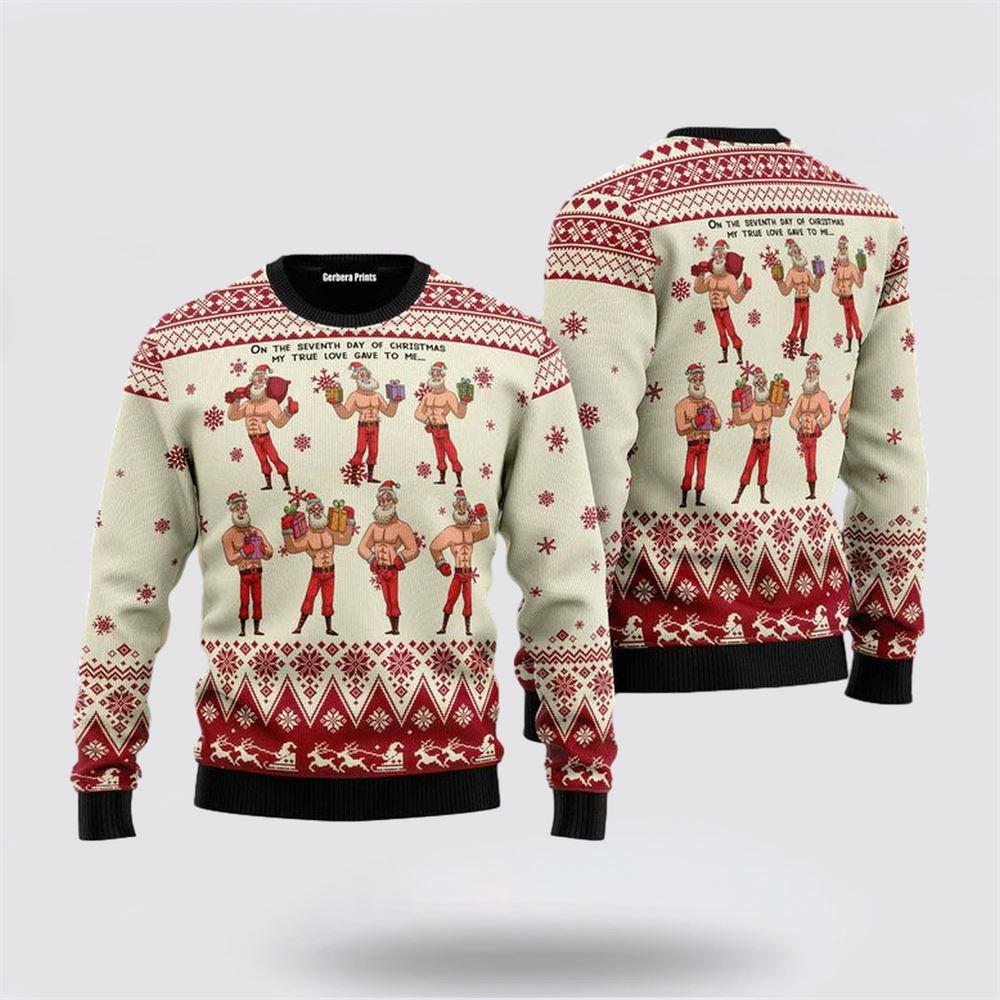 Santa Claus Sweater, Christmas Seven Sexy Santa Claus Ugly Christmas Sweater, Santa Claus Outfit History Santa Claus Sweater, Christmas Seven Sexy Santa Claus Ugly Christmas Sweater, Santa Claus Outfit History