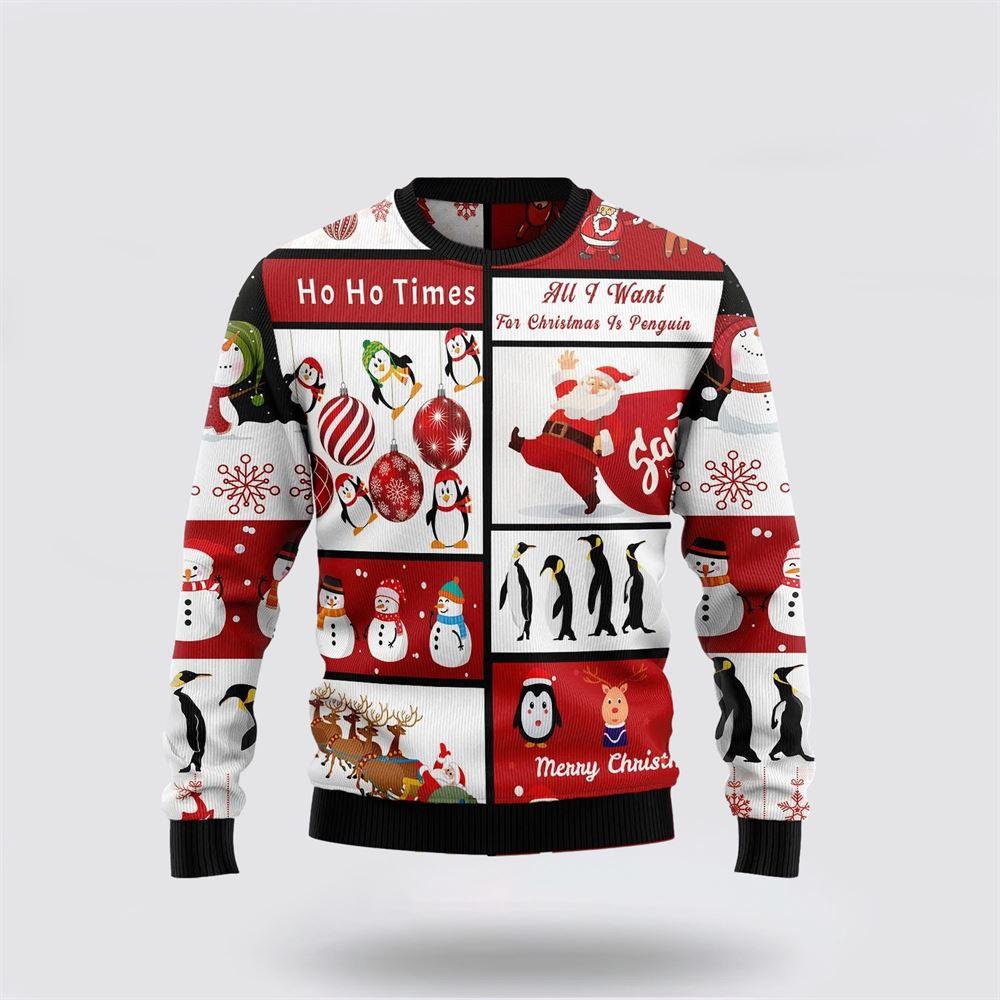 Santa Claus Sweater, Cute Penguin Santa Claus Ugly Christmas Sweater, Santa Claus Outfit History Santa Claus Sweater, Cute Penguin Santa Claus Ugly Christmas Sweater, Santa Claus Outfit History