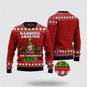 Santa Claus Sweater Dabbing Around The Christmas Tree Santa Claus Ugly Christmas Sweater Santa Claus Outfit History 3 y2gxxi.jpg