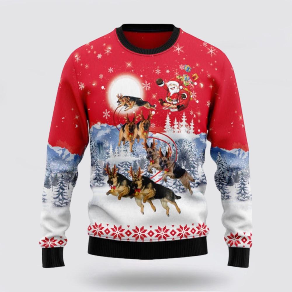 Santa Claus Sweater, German Shepherd Santa Claus Dog Lover Ugly Sweater, Funny Santa Sweaters, Santa Claus Outfit History Santa Claus Sweater, German Shepherd Santa Claus Dog Lover Ugly Sweater, Funny Santa Sweaters, Santa Claus Outfit History
