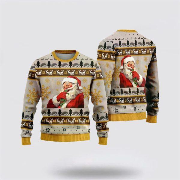 Santa Claus Sweater, Happy Santa Ugly Christmas Sweaters, Funny Santa Sweaters, Santa Claus Outfit History