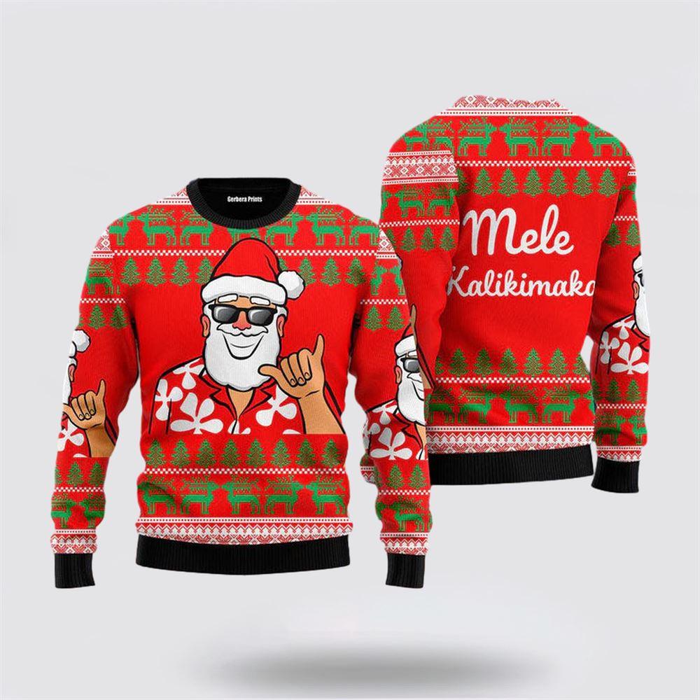 Santa Claus Sweater, Hawaii Santa Claus Funny Ugly Christmas Sweater, Santa Claus Outfit History Santa Claus Sweater, Hawaii Santa Claus Funny Ugly Christmas Sweater, Santa Claus Outfit History