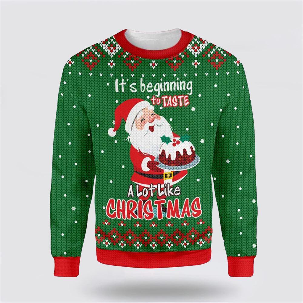 Santa Claus Sweater, Its Beginning To Taste A Lot Like Christmas Santa Claus Baking Ugly Christmas Sweater, Santa Claus Outfit History Santa Claus Sweater, Its Beginning To Taste A Lot Like Christmas Santa Claus Baking Ugly Christmas Sweater, Santa Claus Outfit History