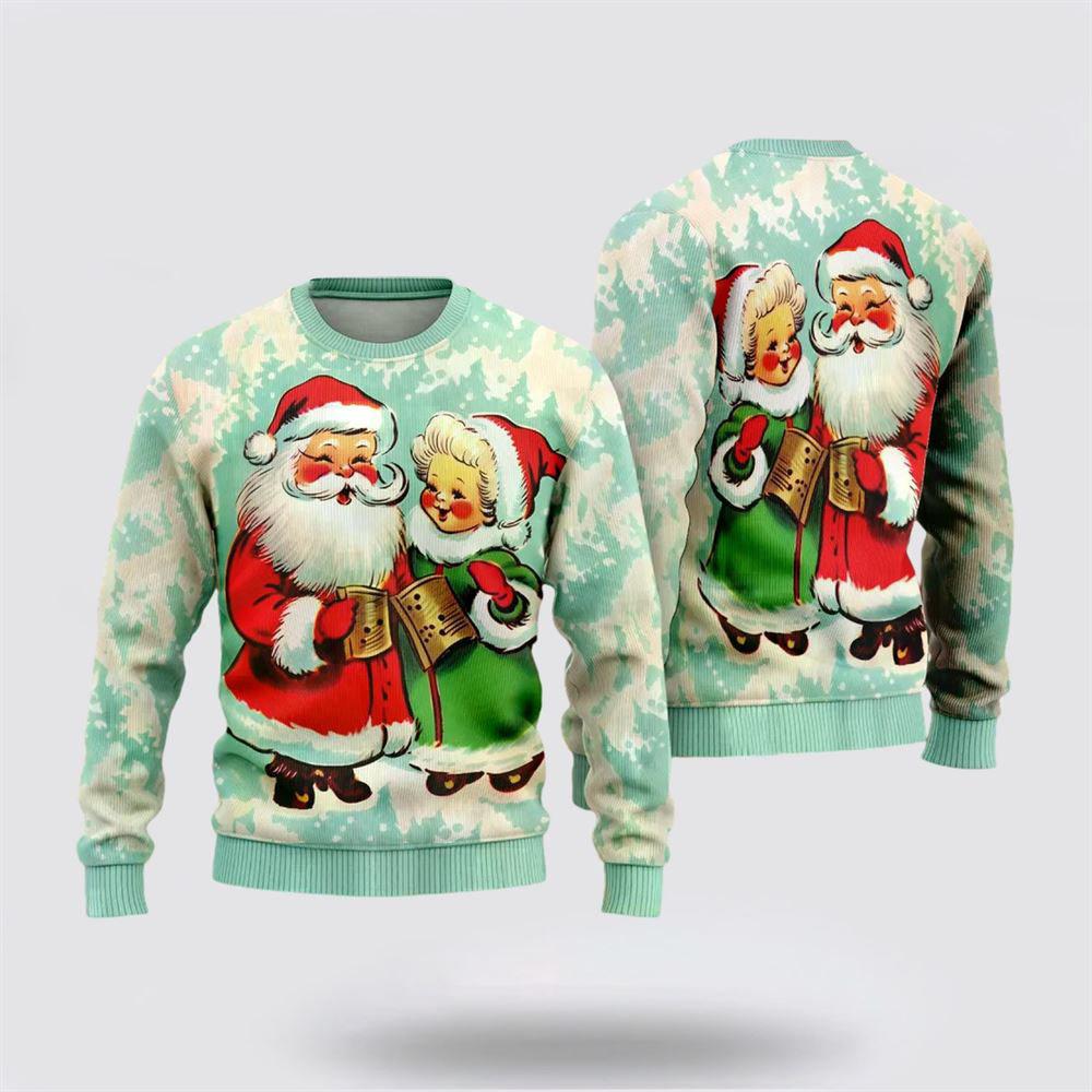 Santa Claus Sweater, Lovely Santa Couple Ugly Christmas Sweaters, Funny Santa Sweaters, Santa Claus Outfit History Santa Claus Sweater, Lovely Santa Couple Ugly Christmas Sweaters, Funny Santa Sweaters, Santa Claus Outfit History