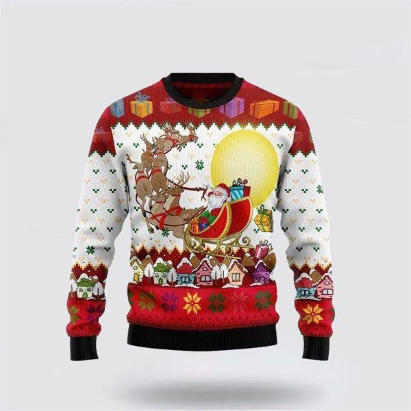 Santa Claus Sweater, Reindeer And Santa Claus Ugly Christmas Sweater, Santa Claus Outfit History
