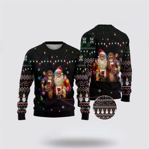 Santa Claus Sweater, Santa Beer Christmas Ugly Sweaters, Funny Santa Sweaters, Santa Claus Outfit History