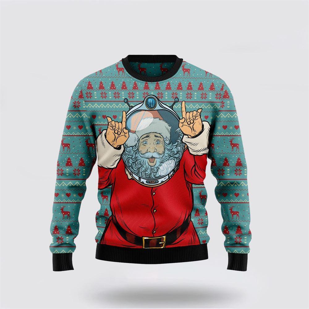 Santa Claus Sweater, Santa Claus Astronaut Ugly Christmas Sweater, Santa Claus Outfit History Santa Claus Sweater, Santa Claus Astronaut Ugly Christmas Sweater, Santa Claus Outfit History