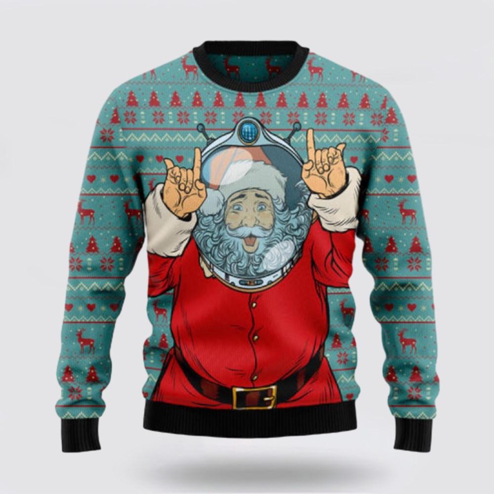 Santa Claus Sweater, Santa Claus Astronaut Ugly Sweater, Funny Santa Sweaters, Santa Claus Outfit History Santa Claus Sweater, Santa Claus Astronaut Ugly Sweater, Funny Santa Sweaters, Santa Claus Outfit History