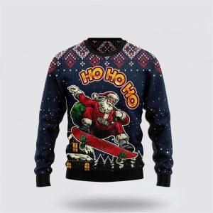 Santa Claus Sweater, Skater Santa Claus Ho…