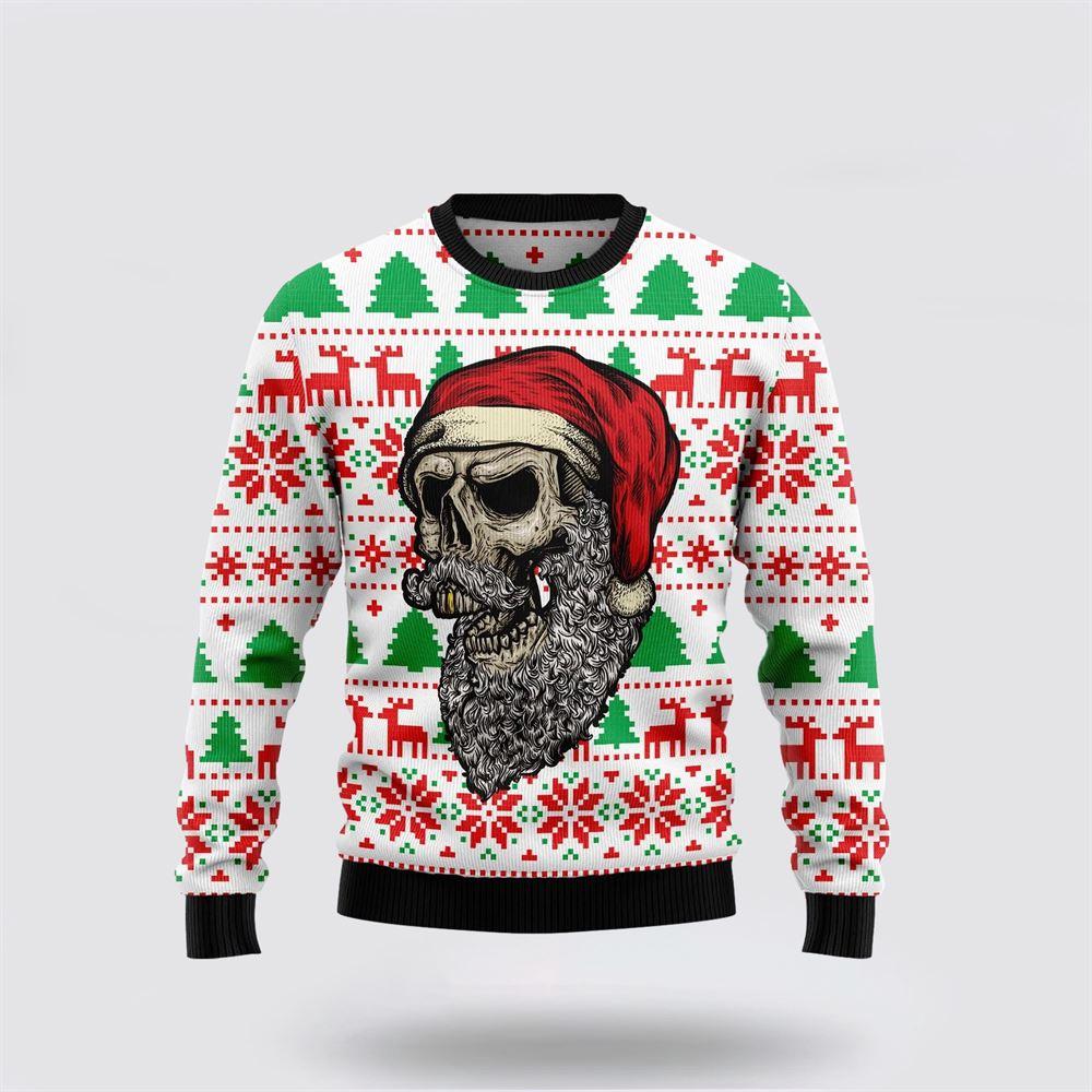 Santa Claus Sweater, Skull Santa Claus Costume Ugly Christmas Sweater, Santa Claus Outfit History Santa Claus Sweater, Skull Santa Claus Costume Ugly Christmas Sweater, Santa Claus Outfit History