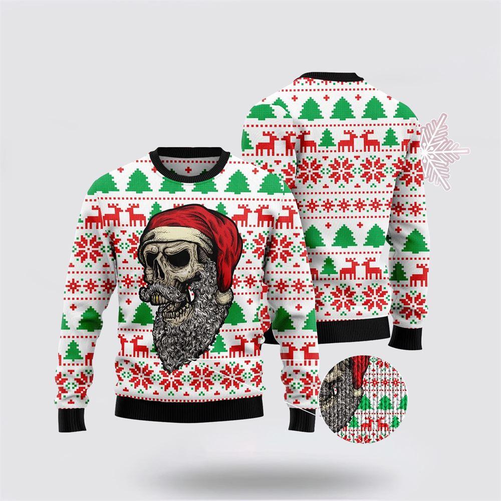 Santa Claus Sweater, Skull Santa Claus Costume Ugly Christmas Sweater, Santa Claus Outfit History Santa Claus Sweater, Skull Santa Claus Costume Ugly Christmas Sweater, Santa Claus Outfit History