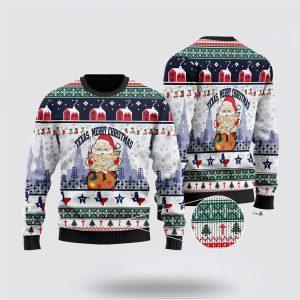 Santa Claus Sweater, Texas Merry Christmas Jesus…