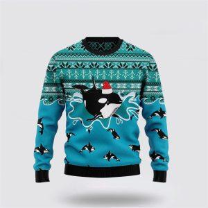 Santa Claus Sweater, Whale Santa Claus Ugly…