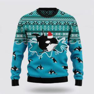 Santa Claus Sweater, Whale Santa Claus Ugly…