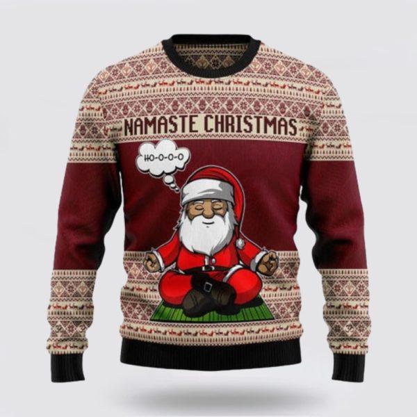 Santa Claus Sweater, Yoga Santa Clause Ugly Sweater, Funny Santa Sweaters, Santa Claus Outfit History