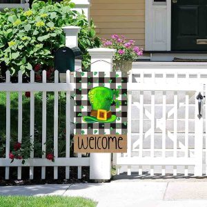 St Patrick s Day Flag Green Hat Caro Pattern Lucky Gift For St Patrick Day St Patrick s Day Garden Flag 2 afysa9.jpg