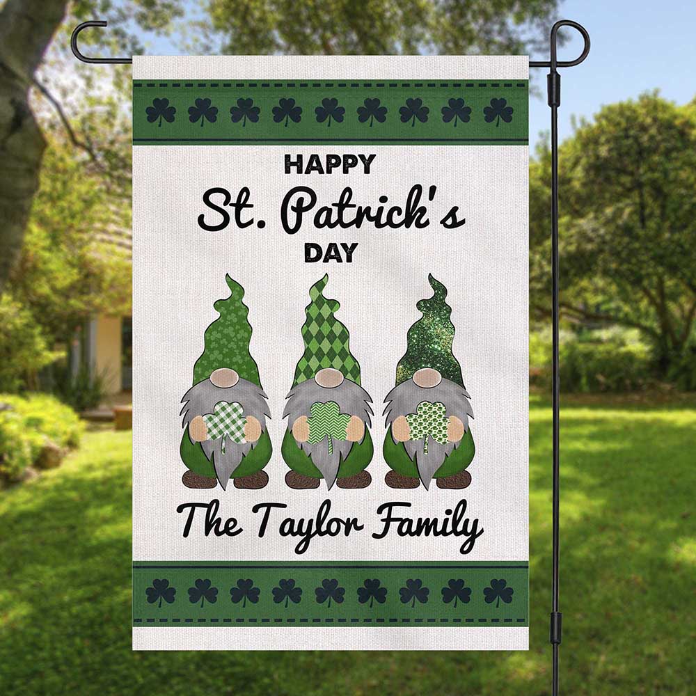 St Patrick’s Day Flag, Happy St. Patricks Day Custom Garden Flag, St Patrick’s Day Garden Flag