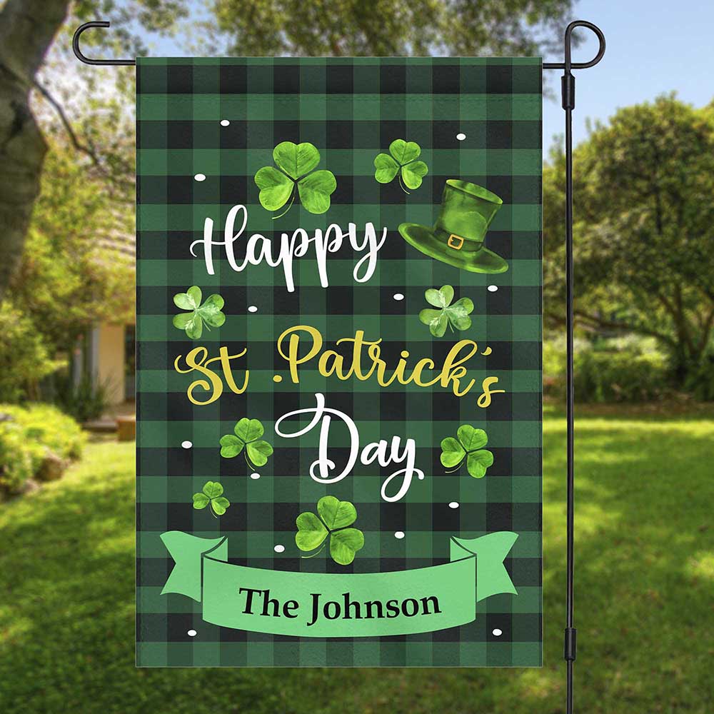 St Patrick’s Day Flag, Happy St Patrick’s Day Custom Garden Flag, St Patrick’s Day Garden Flag