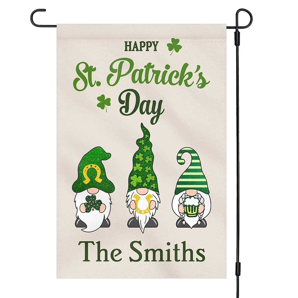 St Patrick’s Day Flag, Happy St Patrick’s Day Custom Name Garden Flag, St Patrick’s Day Garden Flag