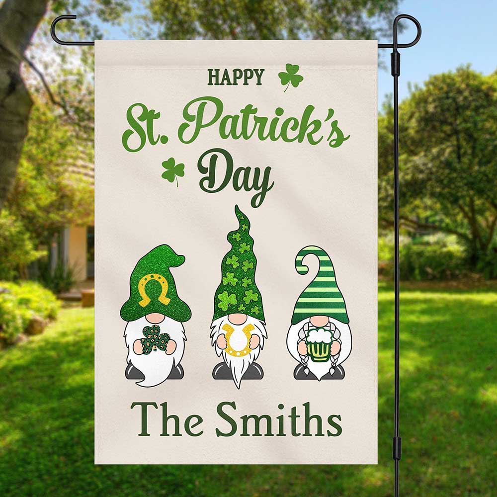 St Patrick’s Day Flag, Happy St Patrick’s Day Custom Name Garden Flag, St Patrick’s Day Garden Flag