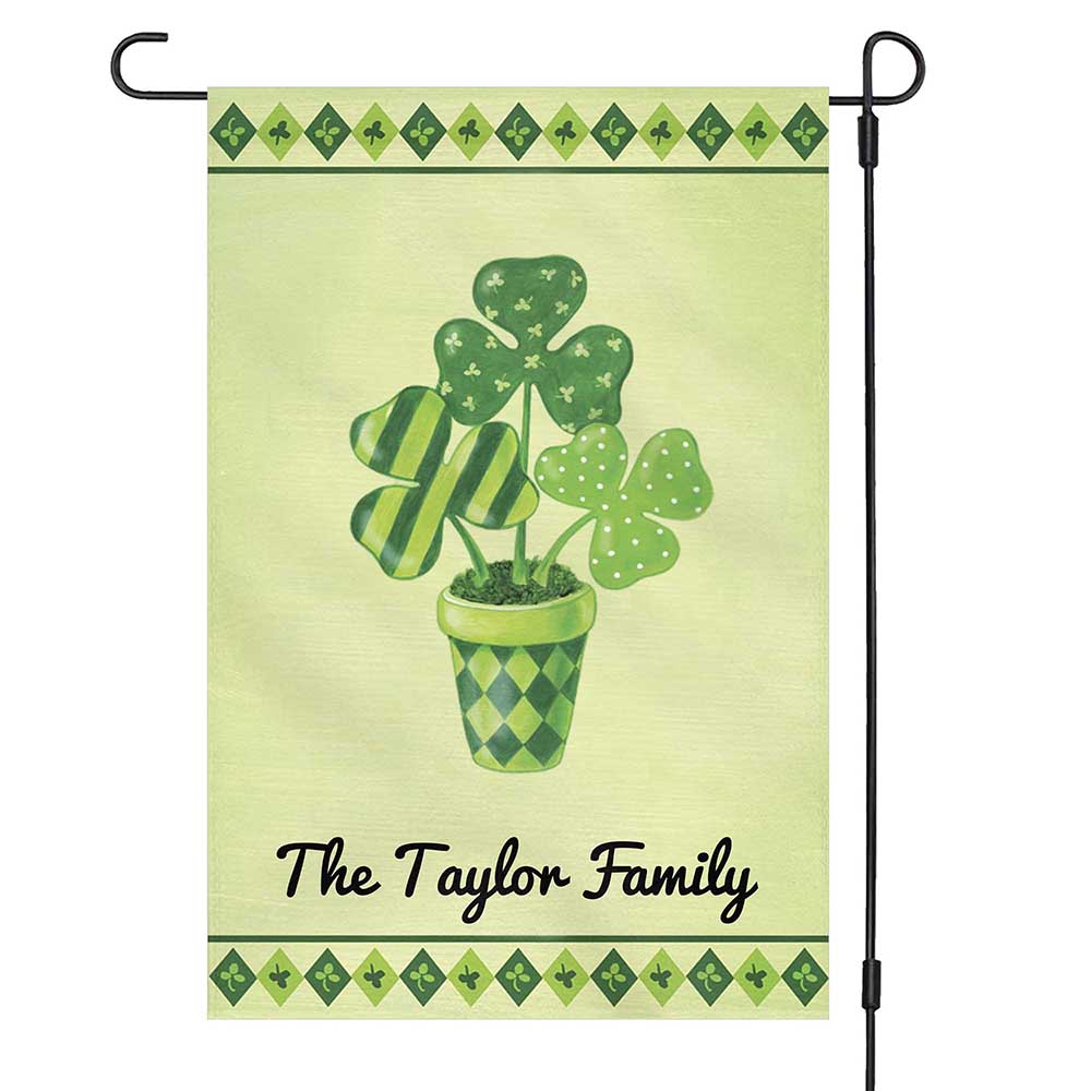St Patrick’s Day Flag, St. Patricks Day Custom Name Garden Flag, St Patrick’s Day Garden Flag