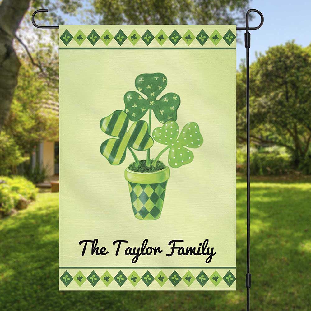 St Patrick’s Day Flag, St. Patricks Day Custom Name Garden Flag, St Patrick’s Day Garden Flag