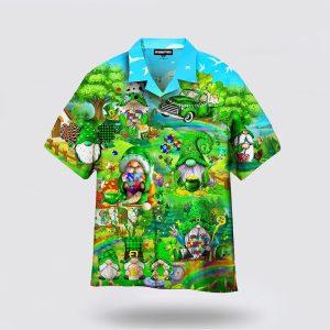 St Patrick’s Day Hawaiian Shirt, Amazing Cute Green Gnomes St Patricks Day Hawaiian Shirt, St Patricks Day Shirts