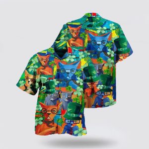 St Patrick’s Day Hawaiian Shirt, Cat Have A Purrfect Saint Patricks Day Hawaiian Shirt, St Patricks Day Shirts