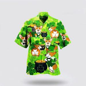 St Patrick’s Day Hawaiian Shirt, Corgi Patrick’s Day Hawaiian Shirt, St Patricks Day Shirts