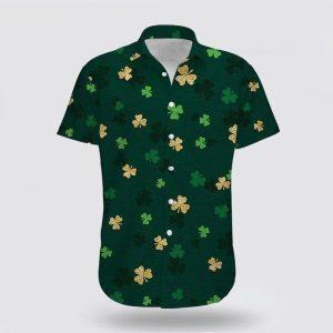 St Patrick’s Day Hawaiian Shirt, Gold And Green Shamrock Saint PatrickS Day Hawaiian Shirt, St Patricks Day Shirts