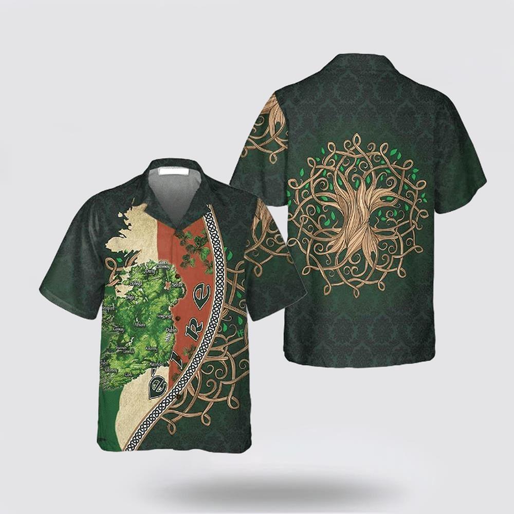 St Patrick’s Day Hawaiian Shirt, Ireland Map Happy Saint Patrick’s Day Hawaiian Shirt, St Patricks Day Shirts