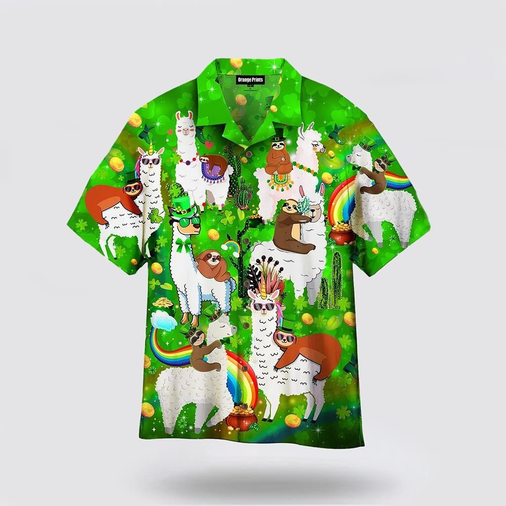 St Patrick’s Day Hawaiian Shirt, Llama And Sloth St Patricks Day Hawaiian Shirt, St Patricks Day Shirts St Patrick’s Day Hawaiian Shirt, Llama And Sloth St Patricks Day Hawaiian Shirt, St Patricks Day Shirts