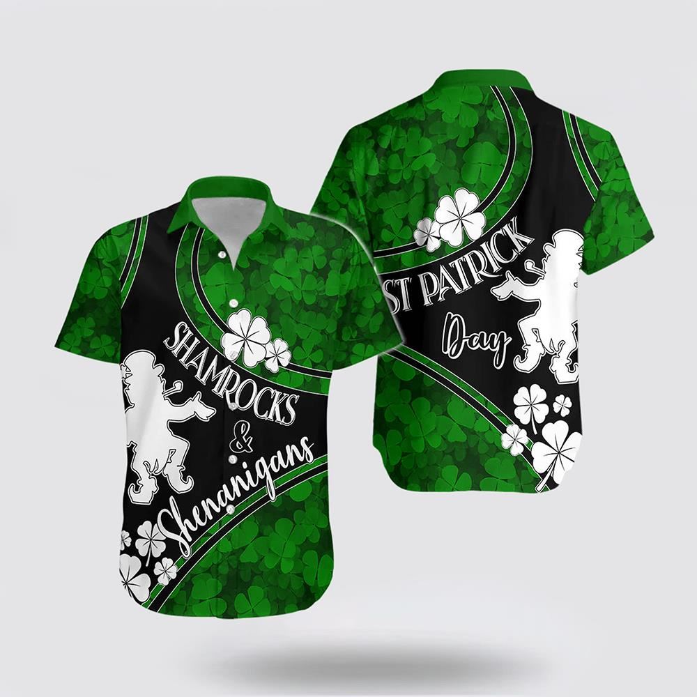 St Patrick’s Day Hawaiian Shirt, Saint Patrick Day Hawaiian Shirt Shamrocks And Shenanigans Black Style, St Patricks Day Shirts St Patrick’s Day Hawaiian Shirt, Saint Patrick Day Hawaiian Shirt Shamrocks And Shenanigans Black Style, St Patricks Day Shirts