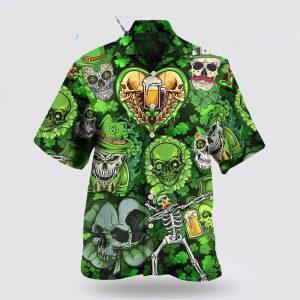 St Patrick’s Day Hawaiian Shirt, Skull St…