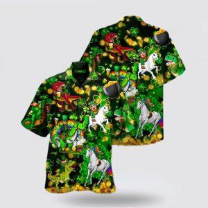 St Patrick’s Day Hawaiian Shirt, Unicorn Dinosaur…