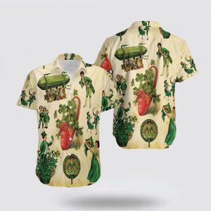 St Patrick’s Day Hawaiian Shirt, Vintage Girl…