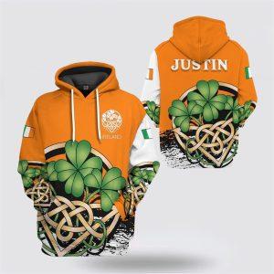 St Patrick’s Day Hoodie, 3D Orange Ireland…