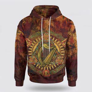 St Patrick’s Day Hoodie, Arms Triangle Knotwork Autumn Irish St Patrick’s Day 3D All Over Print Hoodie, St Patricks Day Shirts