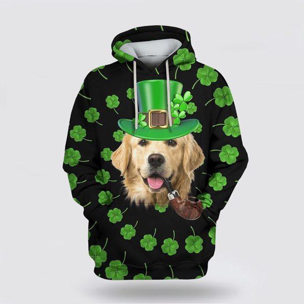 St Patrick’s Day Hoodie, Golden Retriever Saint Patricks Day Over Print 3D Hoodie, St Patricks Day Shirts