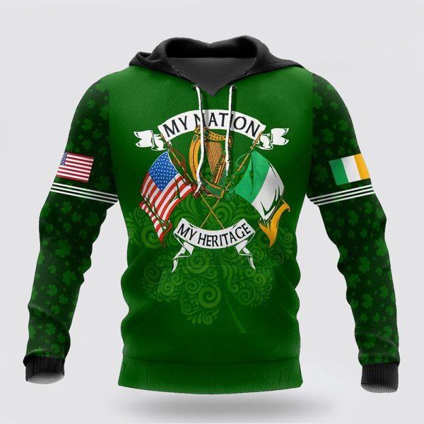 St Patrick’s Day Hoodie, Happy Irish St  Patrick Day Cool Design Unisex 3D All Over Print Hoodie, St Patricks Day Shirts