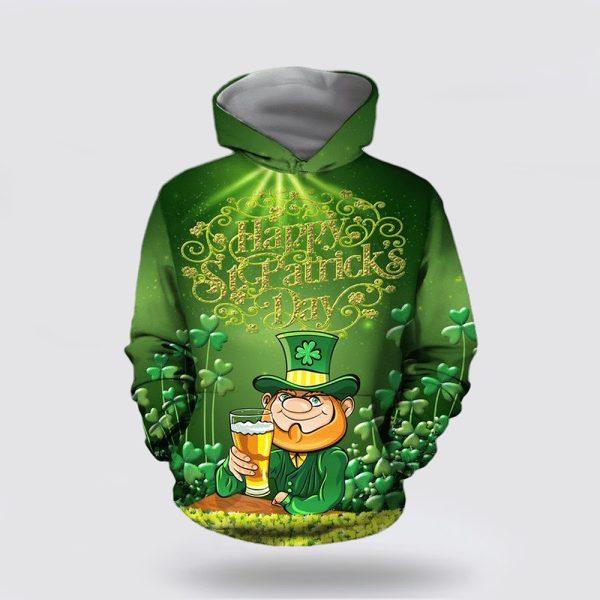 St Patrick’s Day Hoodie, Happy St Patricks Day Irish Over Print 3D Hoodie, St Patricks Day Shirts