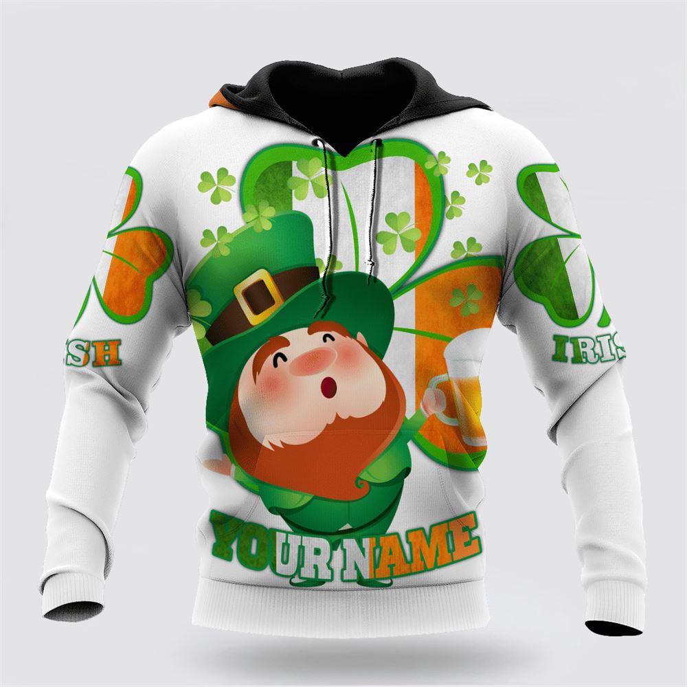 St Patrick’s Day Hoodie, Irish 3D All Over Printed Unisex Shirts Saint Patrick’s Day White Ver, St Patricks Day Shirts