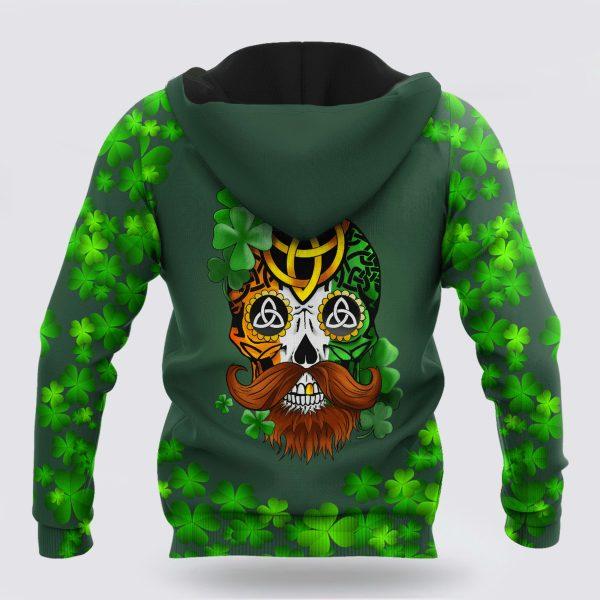 St Patrick’s Day Hoodie, Irish Skull St Patrick Day Unisex Shirts Hoodie 3D All Over Printed, St Patricks Day Shirts