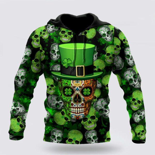 St Patrick’s Day Hoodie, Irish Skull St Patrick Day Unisex Shirts, St Patricks Day Shirts